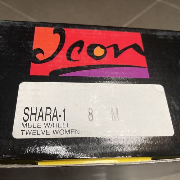 Icon shara twelve women Art Print leather heeled mule Nib 8 - Picture 8 of 9